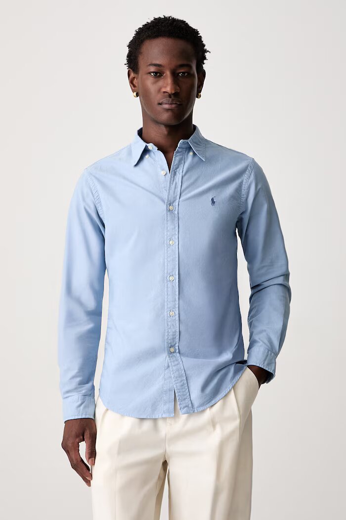 Polo Ralph Lauren риза мъжка от памук синя 710804257