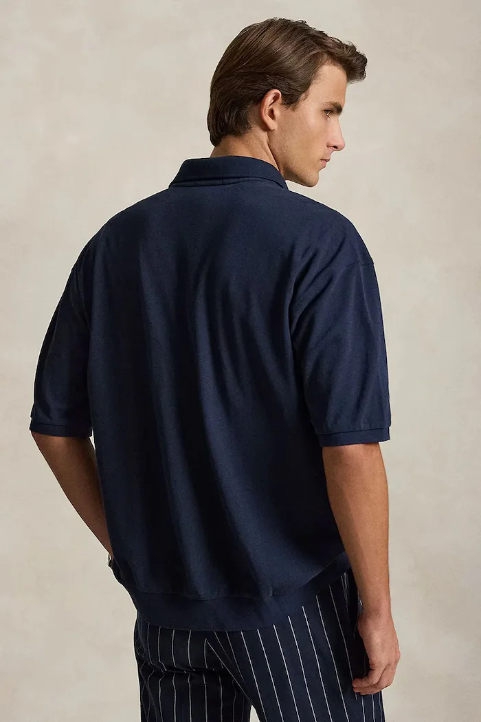 Polo Ralph Lauren риза мъжка от памук тъмносиня 710B18514