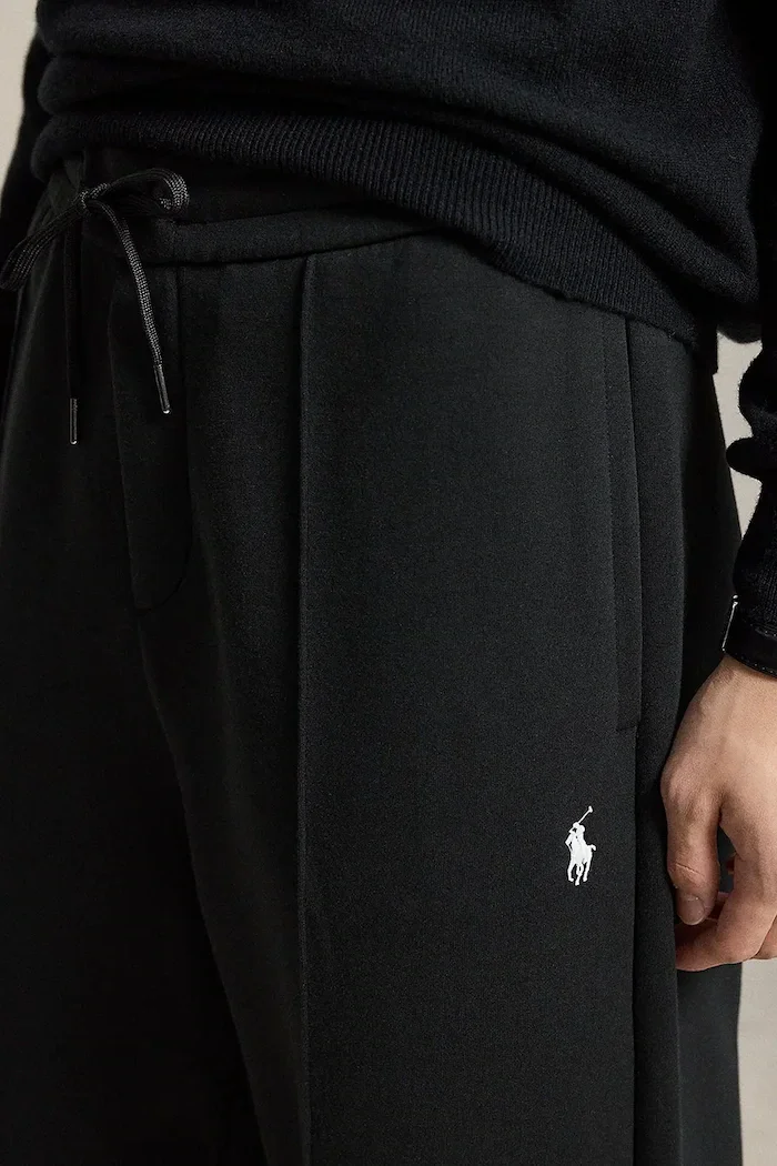 Polo Ralph Lauren спортен панталон мъжки с памук черен с висока талия 710B30262