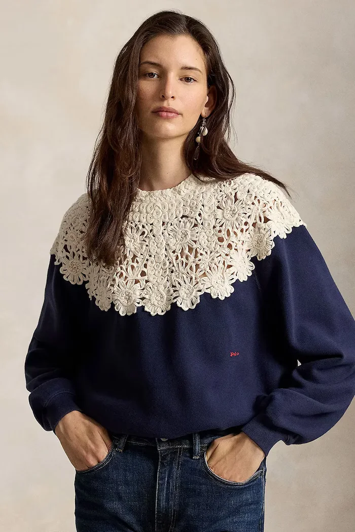 Polo Ralph Lauren суичър дамски с памук тъмносин 211B23859