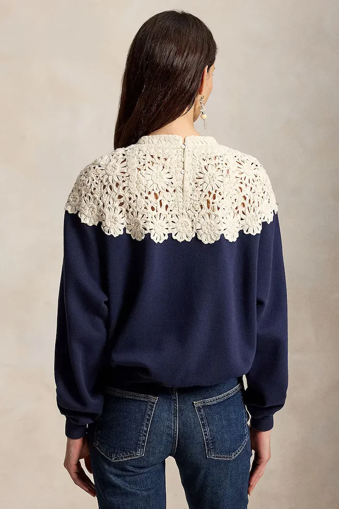 Polo Ralph Lauren суичър дамски с памук тъмносин 211B23859
