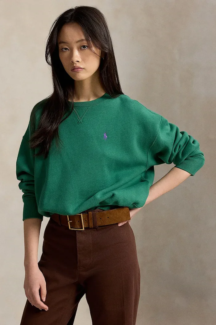Polo Ralph Lauren суичър дамски с памук зелен 211978306