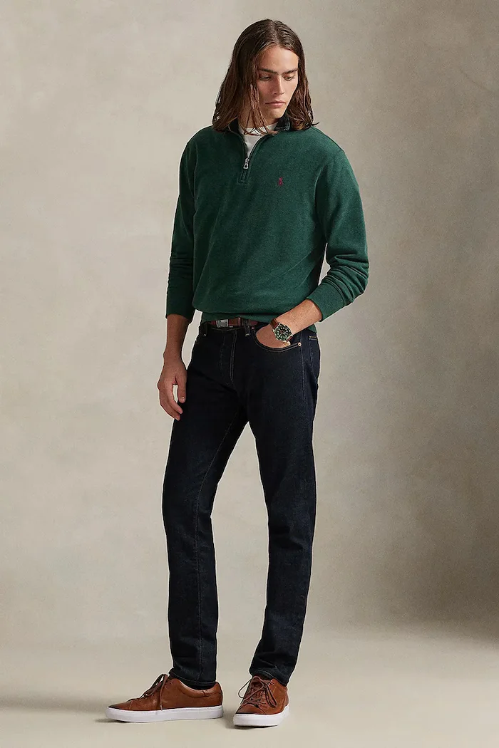 Polo Ralph Lauren суичър мъжки с памук зелен 710812963