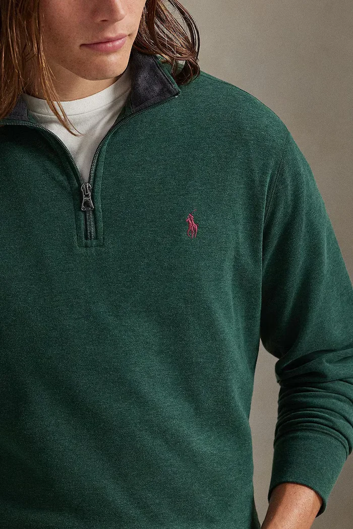 Polo Ralph Lauren суичър мъжки с памук зелен 710812963