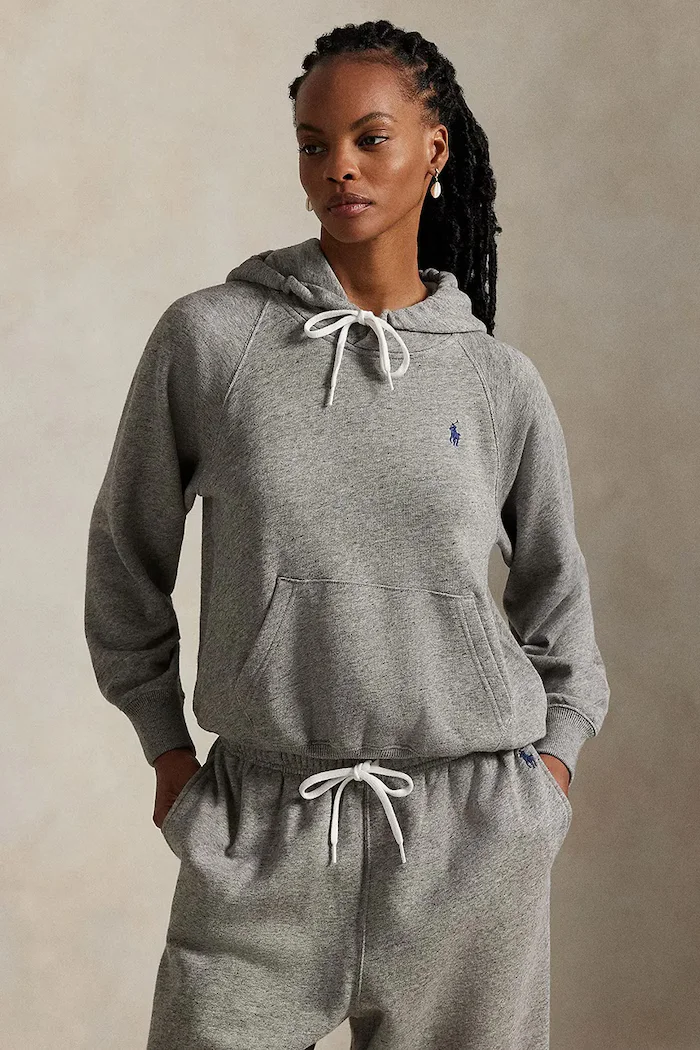 Polo Ralph Lauren суичър с качулка дамски с памук сив 211971691