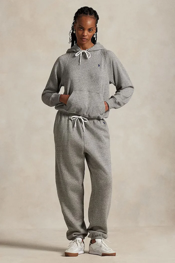 Polo Ralph Lauren суичър с качулка дамски с памук сив 211971691