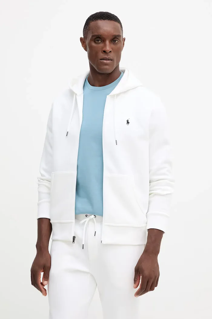 Polo Ralph Lauren суичър с цип и качулка бял 710881517