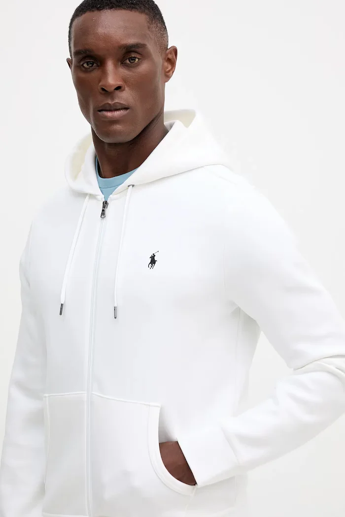Polo Ralph Lauren суичър с цип и качулка бял 710881517