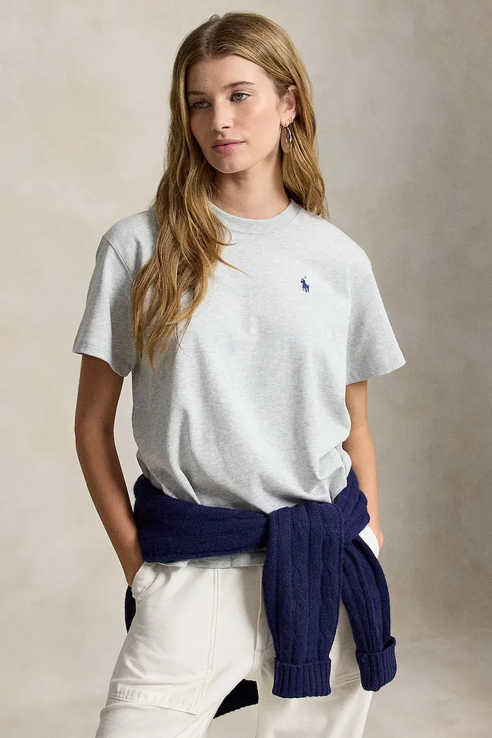 Polo Ralph Lauren тениска дамска от памук сива 211B17798