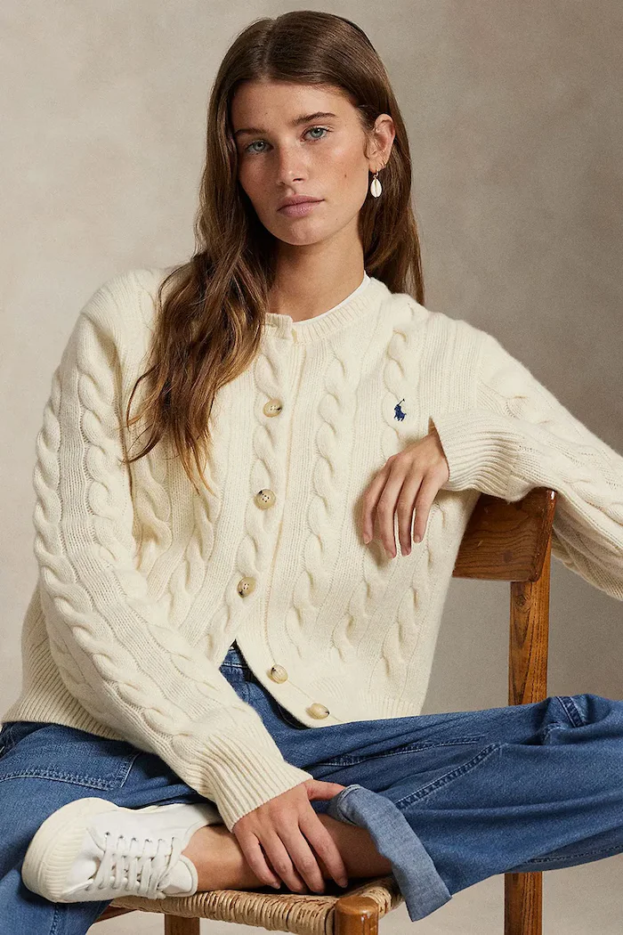 Polo Ralph Lauren жилетка дамска от вълна бяла 211972104