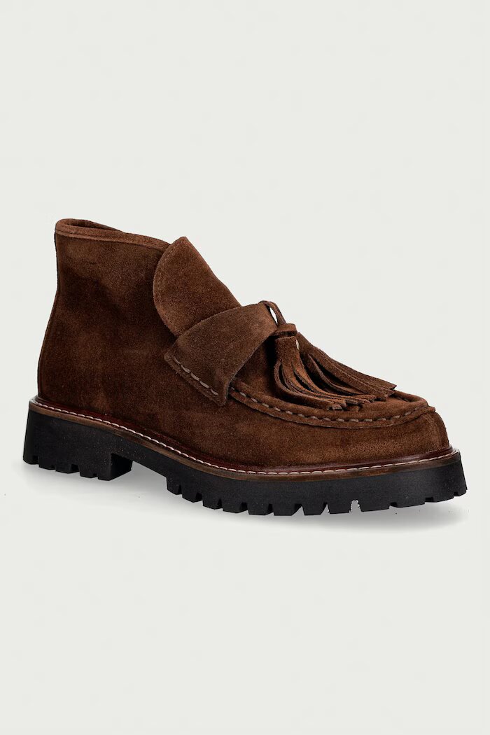 posa боти дамски от велур Aosta Tassel Boot кафяви PW239.201