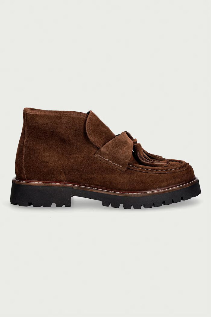 posa боти дамски от велур Aosta Tassel Boot кафяви PW239.201