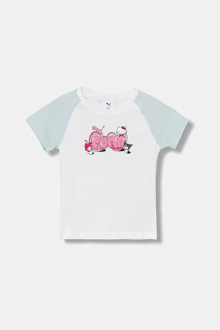 Puma Детска памучна тениска X HELLO KITTY & FRIENDS Slim Tee
