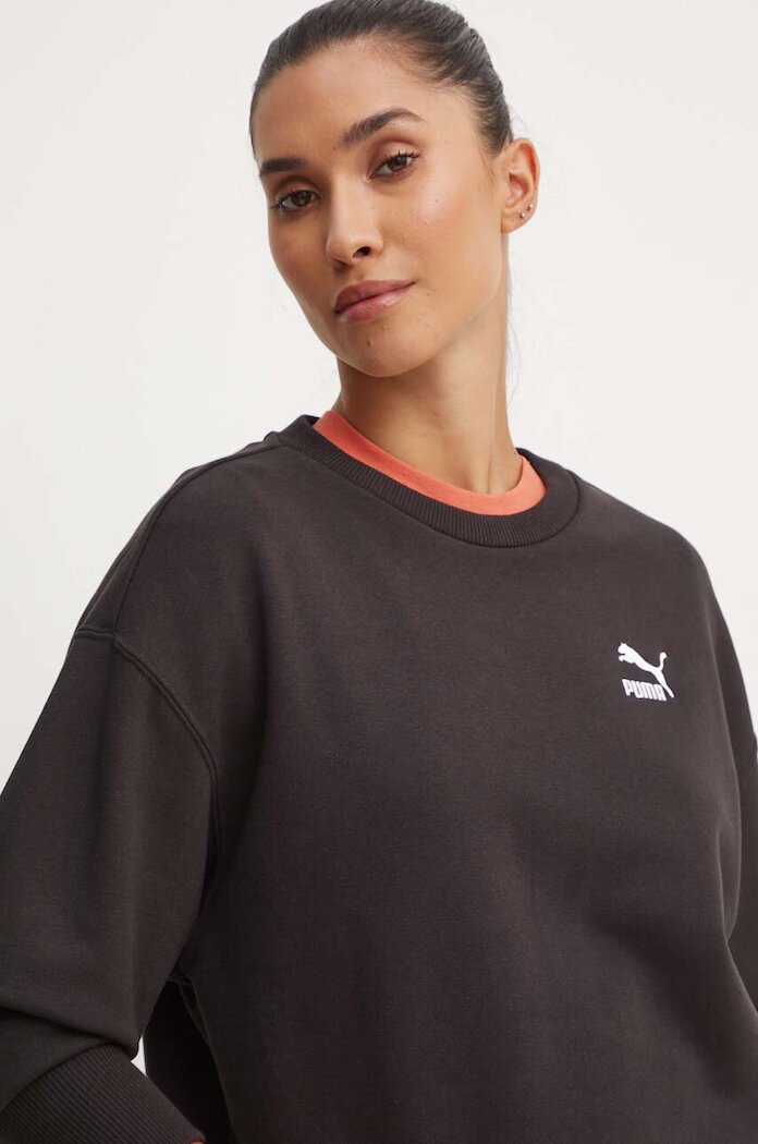 Puma Памучен суичър BETTER CLASSIC в черно с изчистен дизайн 624231