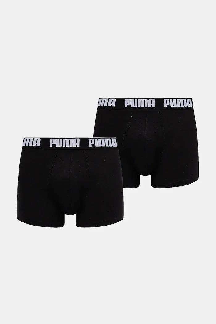 Puma прилепнали боксерки мъжки от памук с еластан Everyday Basic 2 броя черни 938320