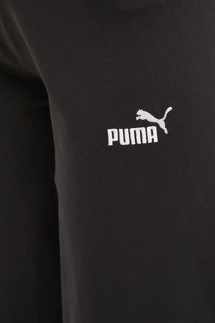 Puma Спортен панталон Essential Logo в черно с меланжов десен 682428