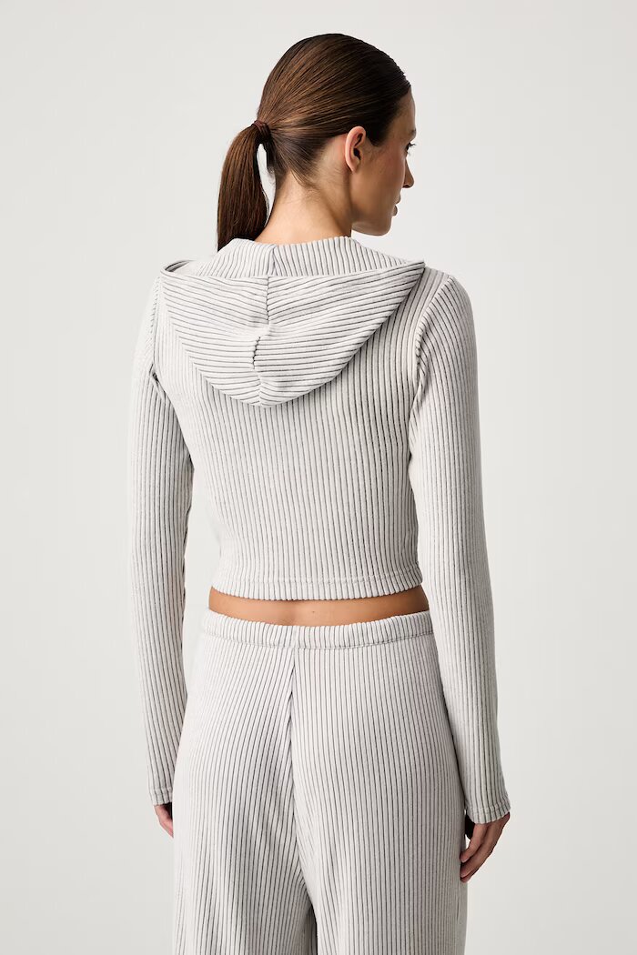 Puma суичър с цип и качулка дамски Essentials Ribbed бежов 636669