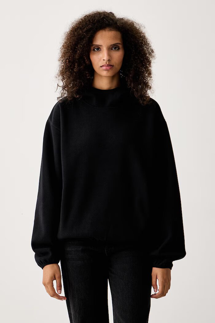 Rains поларен суичър Fleece Hoodie черен 19010