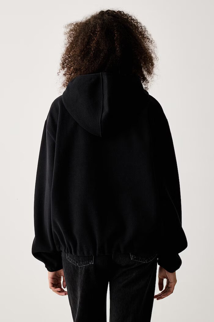 Rains поларен суичър Fleece Hoodie черен 19010