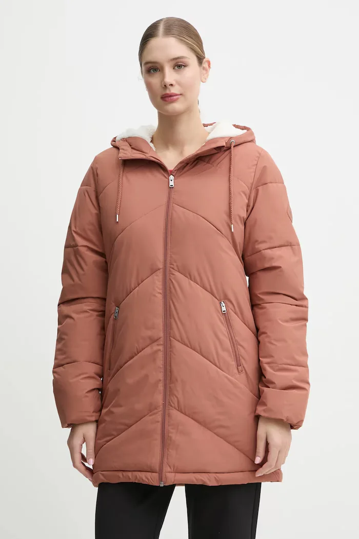 Roxy Яке Better Weather в кафяво зимен модел с уголемена кройка ERJJK03634