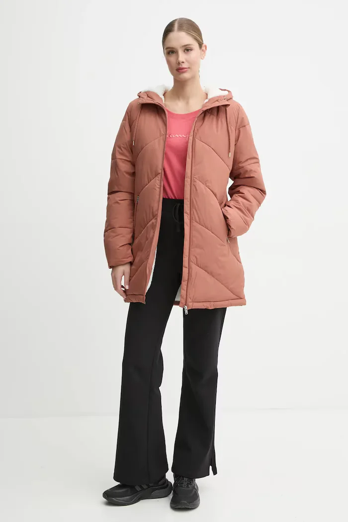 Roxy Яке Better Weather в кафяво зимен модел с уголемена кройка ERJJK03634