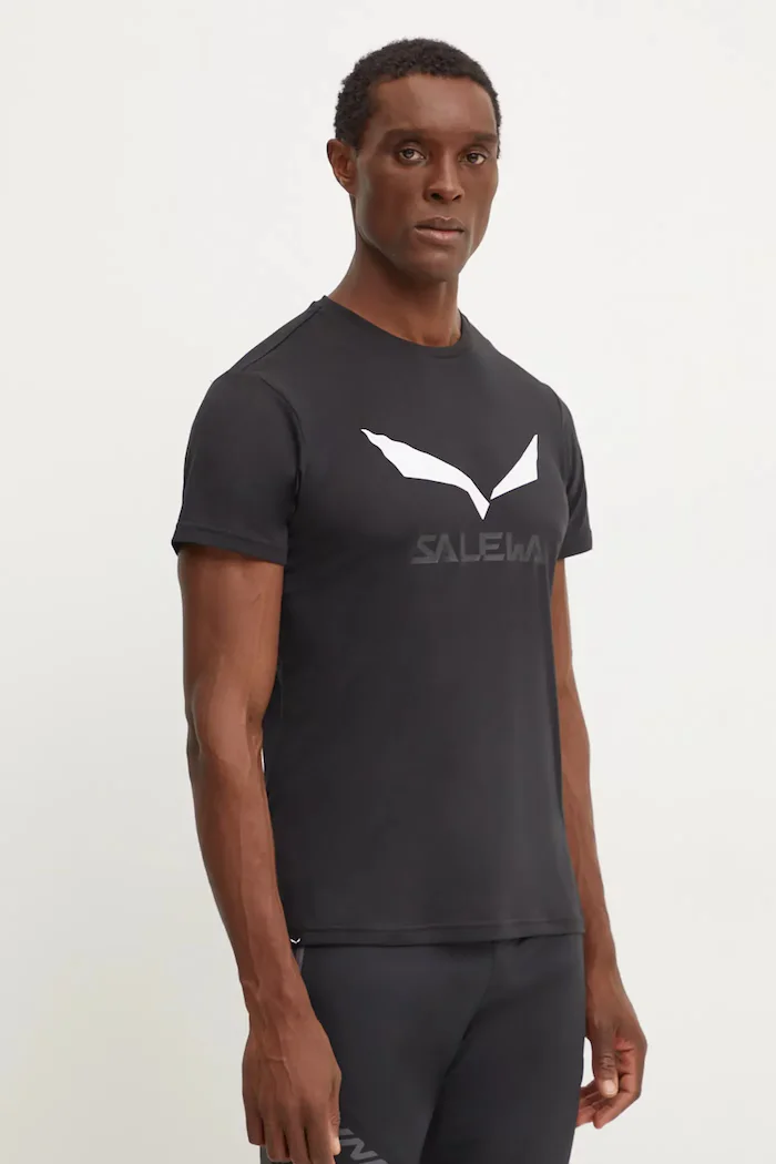 Salewa туристическа тениска мъжка Solidlogo Dry черна 00.0000027018