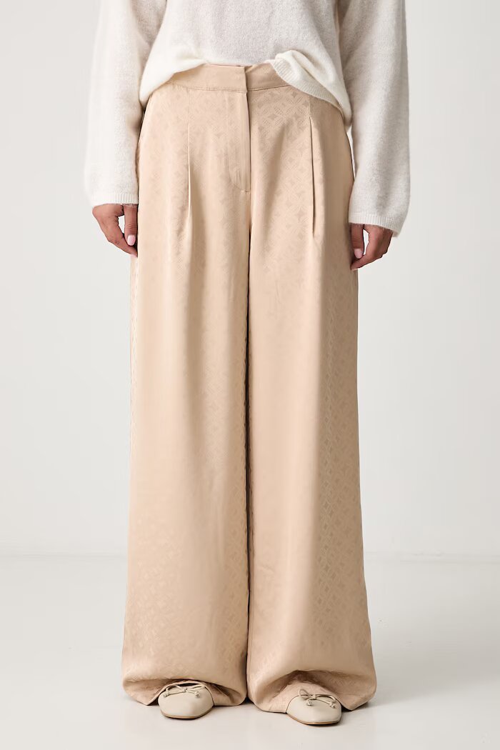 Scotch & Soda панталон дамски бежов с висока талия ULH01488F