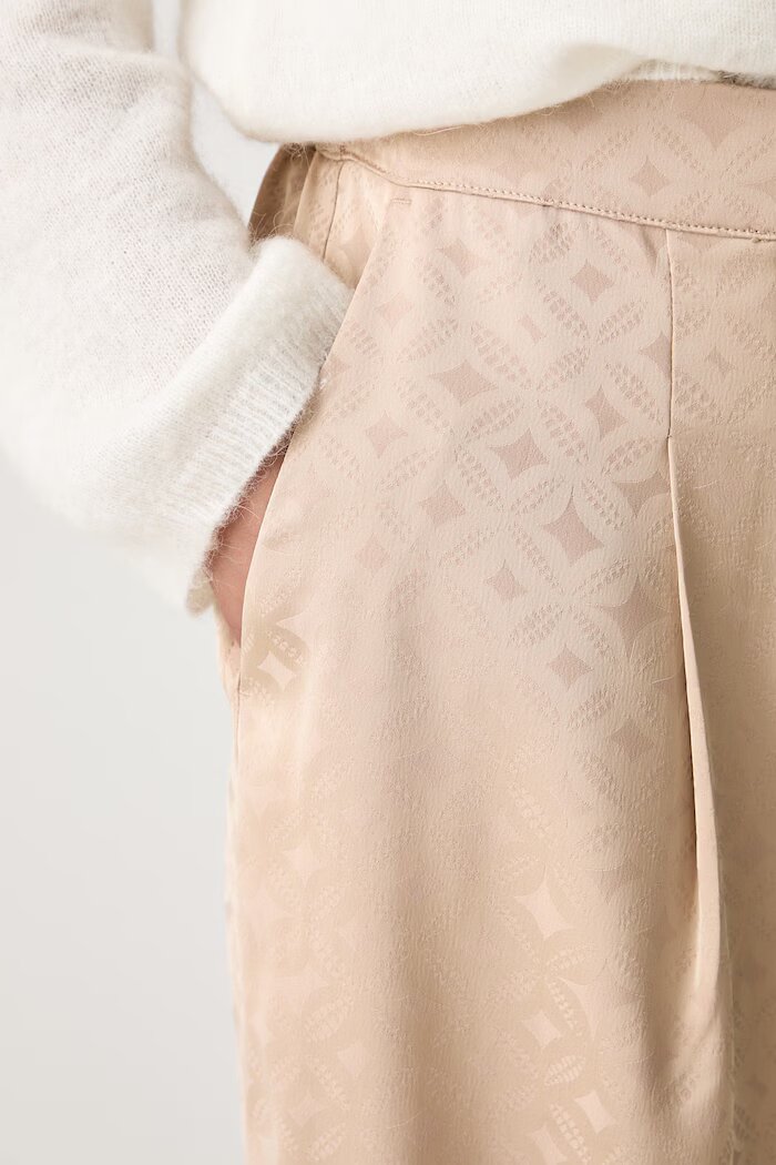 Scotch & Soda панталон дамски бежов с висока талия ULH01488F