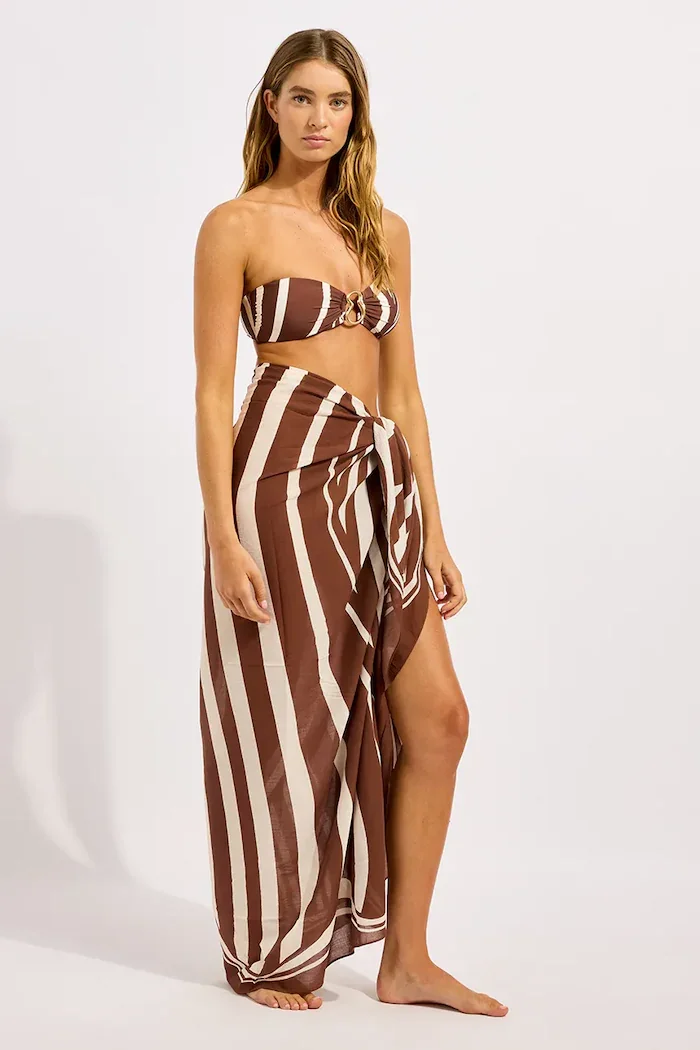 SEAFOLLY плажна пола дамска Coastline Sarong кафява 55539-SG