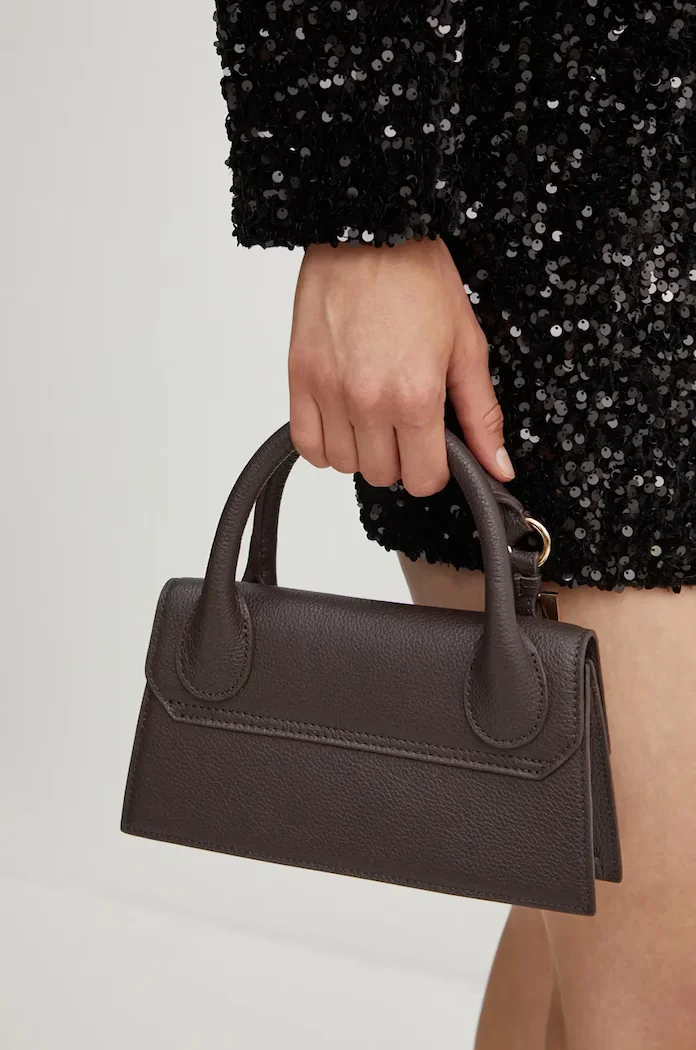 Silvian Heach чанта crossbody дамска от кожа MARECHIARO кафява RCP25007BO
