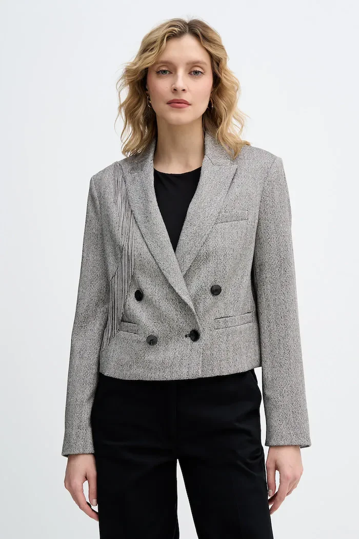 Sisley Сако в черно с двуредно закопчаване 2D12LW03P