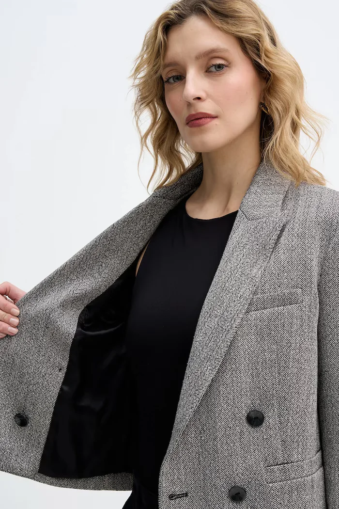 Sisley Сако в черно с двуредно закопчаване 2D12LW03P
