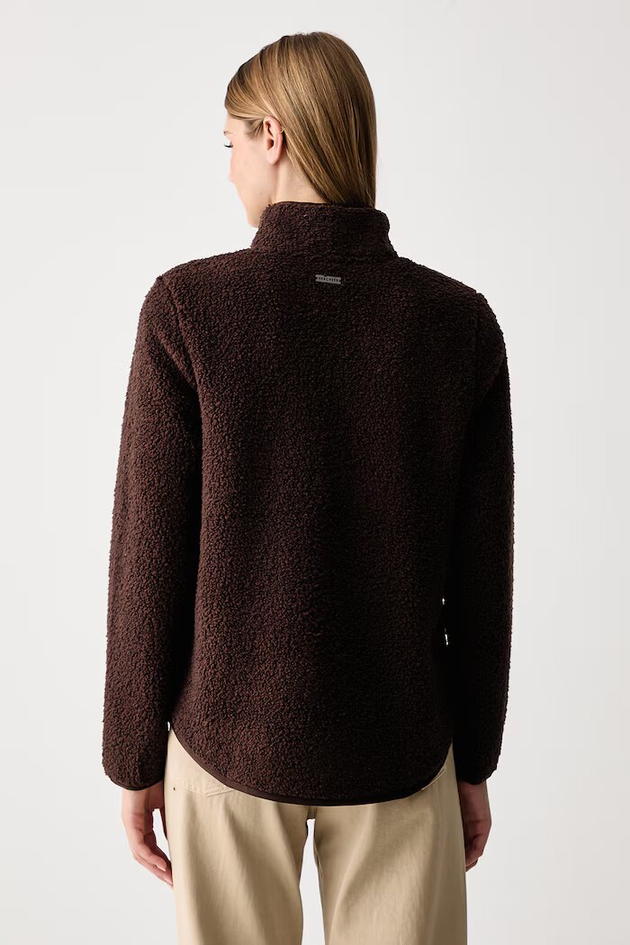 Skechers поларен суичър дамски SKECH-SHERPA JACKET кафяв JA218