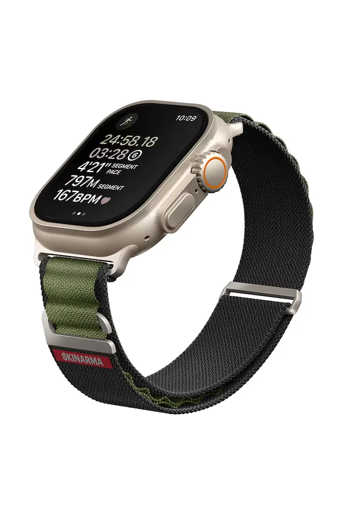 skinarma Каишка за смарт часовник Kobu Apple Watch Ultra 49/46/45/44 mm в зелено SK-KOBU49-GREEN