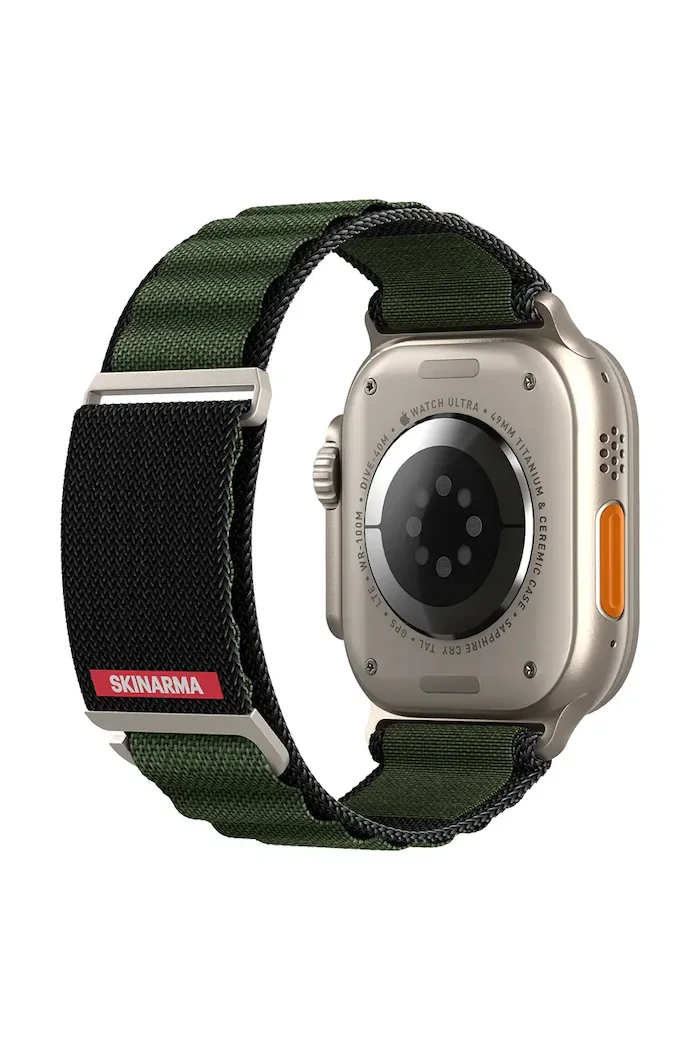 skinarma Каишка за смарт часовник Kobu Apple Watch Ultra 49/46/45/44 mm в зелено SK-KOBU49-GREEN