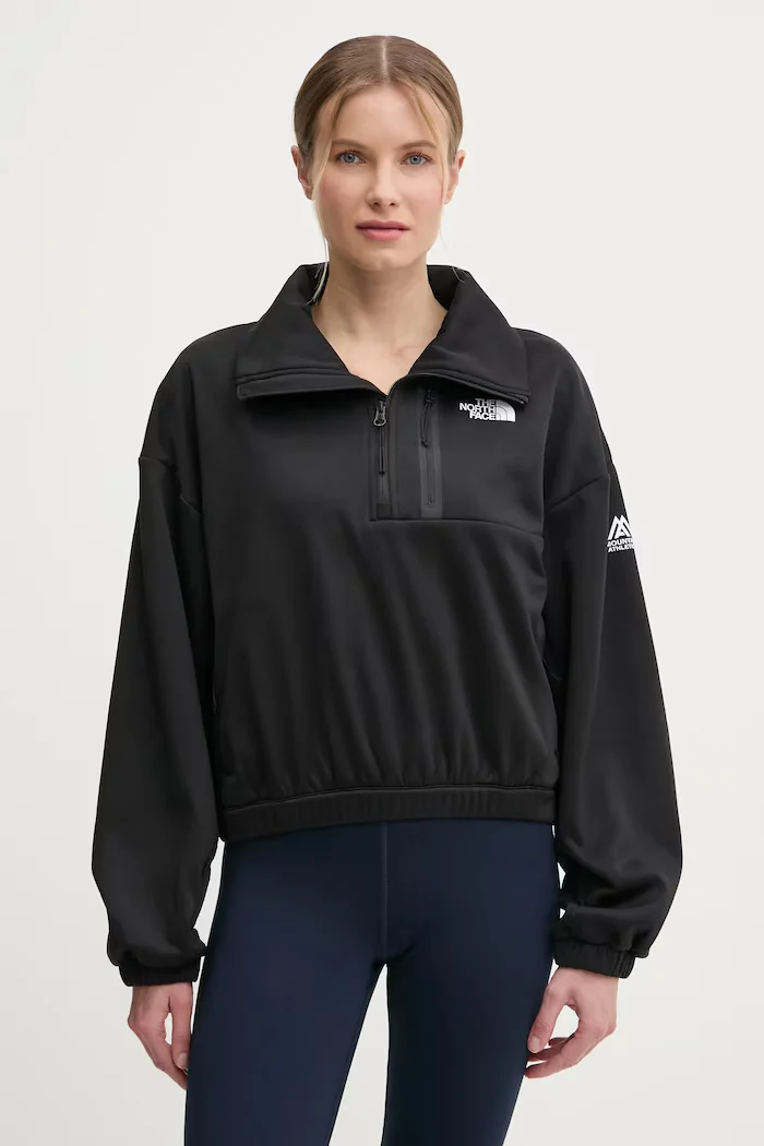 The North Face Спортен суичър Fleece interest в черно с изчистен дизайн NF0A8BFPJK31