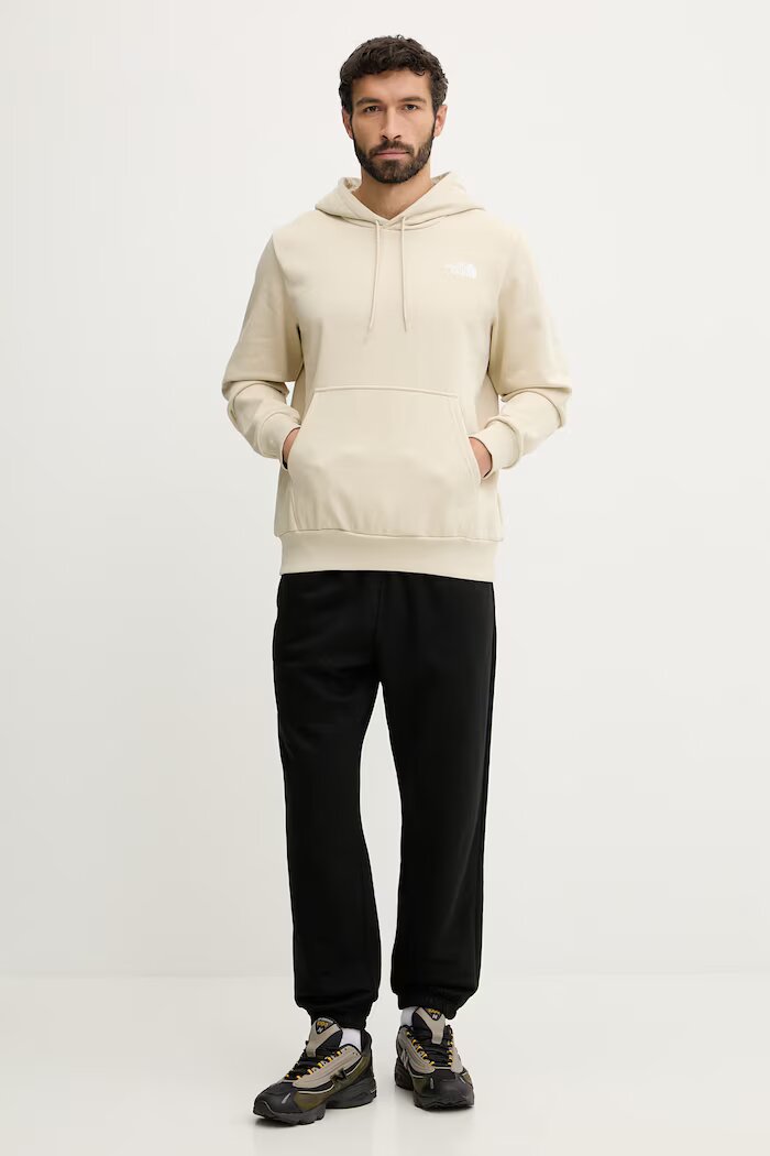 The North Face Суичър Simple Dome мъжки в бежово с качулка с изчистен дизайн NF0A89FCDOM1