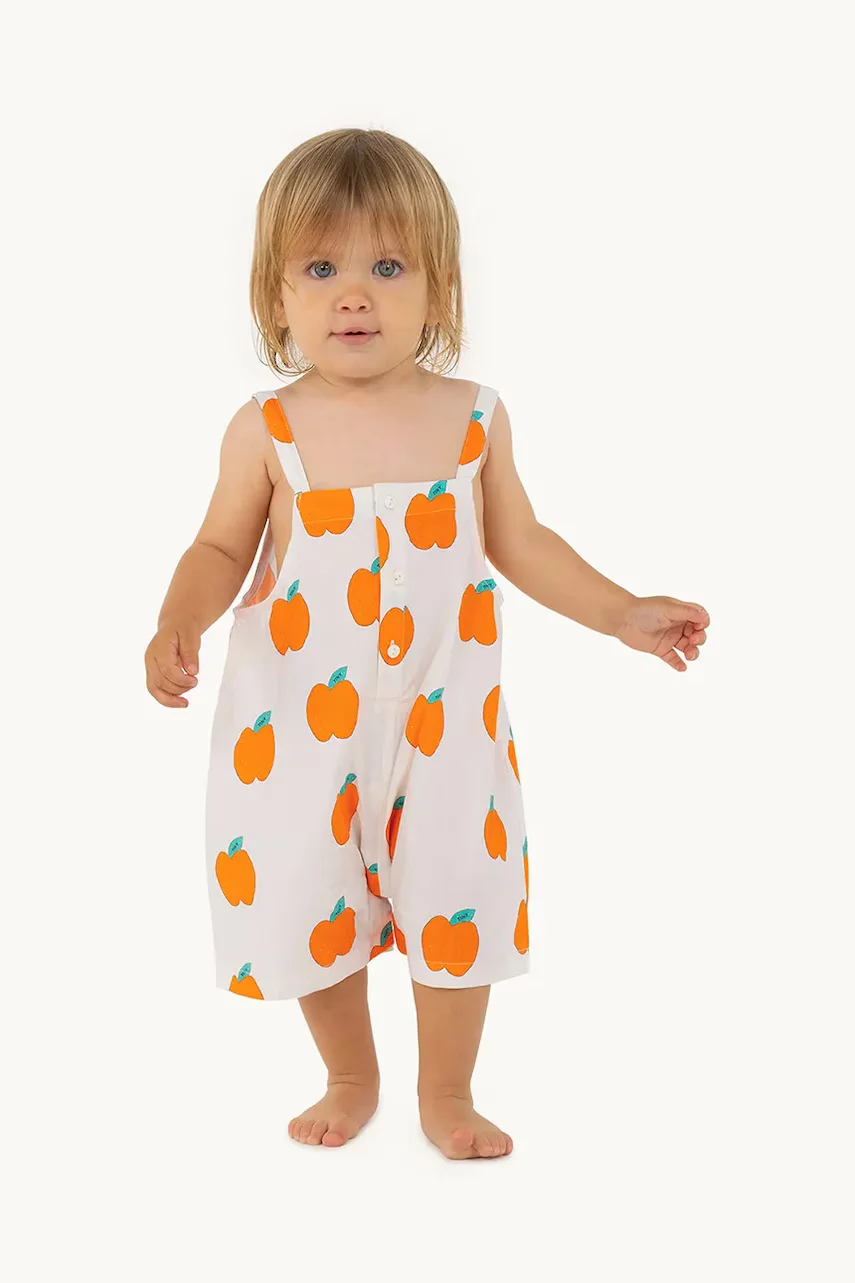 Tinycottons Бебешки памучен къс гащеризон APPLES BABY DUNGAREE