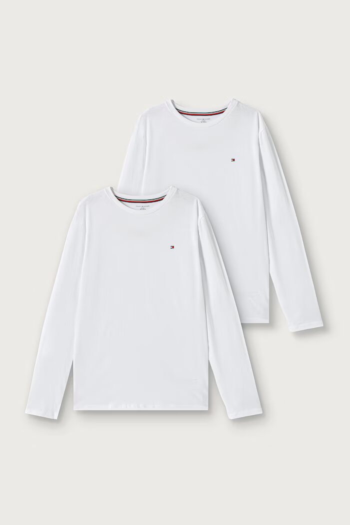 Tommy Hilfiger блуза с дълги ръкави за деца от памук 2 броя бяла UK0UK00077
