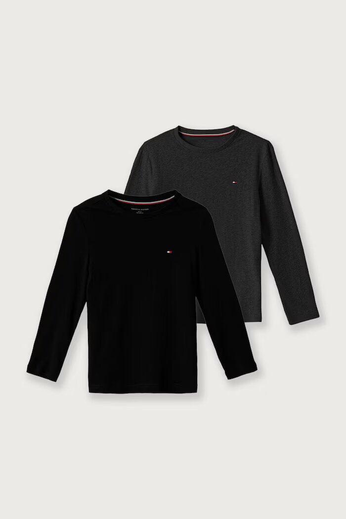 Tommy Hilfiger блуза с дълги ръкави за деца от памук черна UB0UB00309