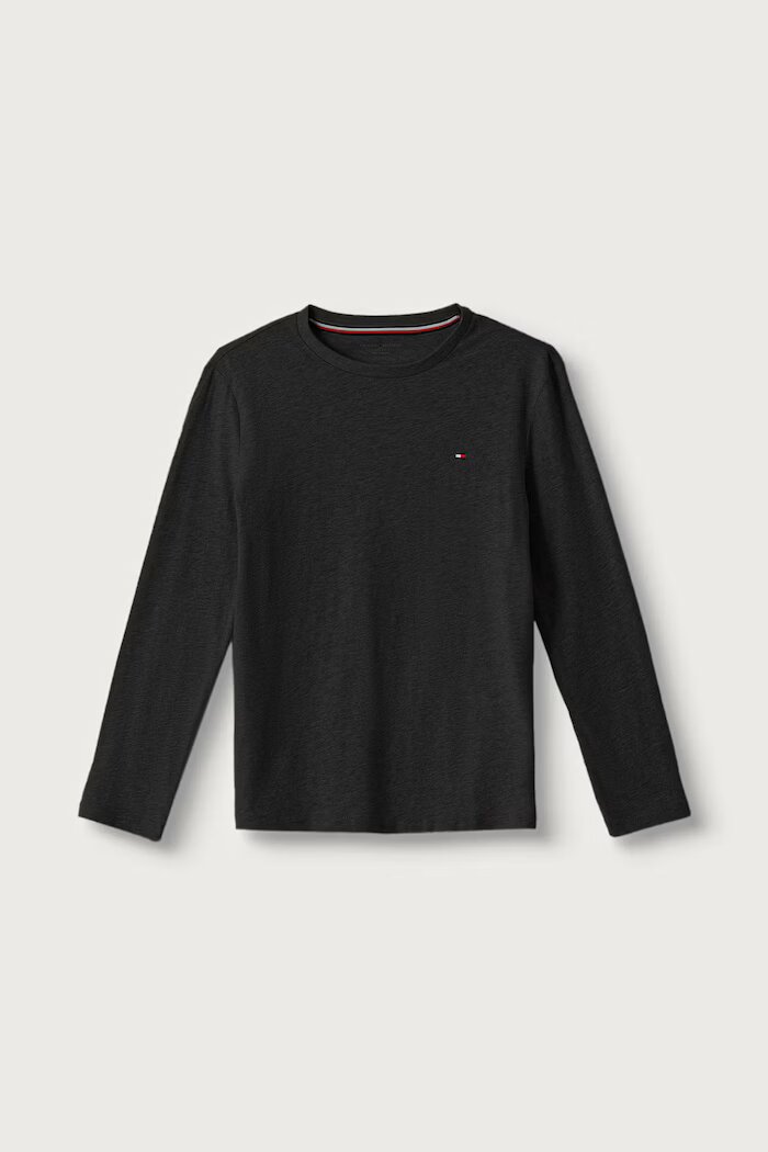 Tommy Hilfiger блуза с дълги ръкави за деца от памук черна UB0UB00309