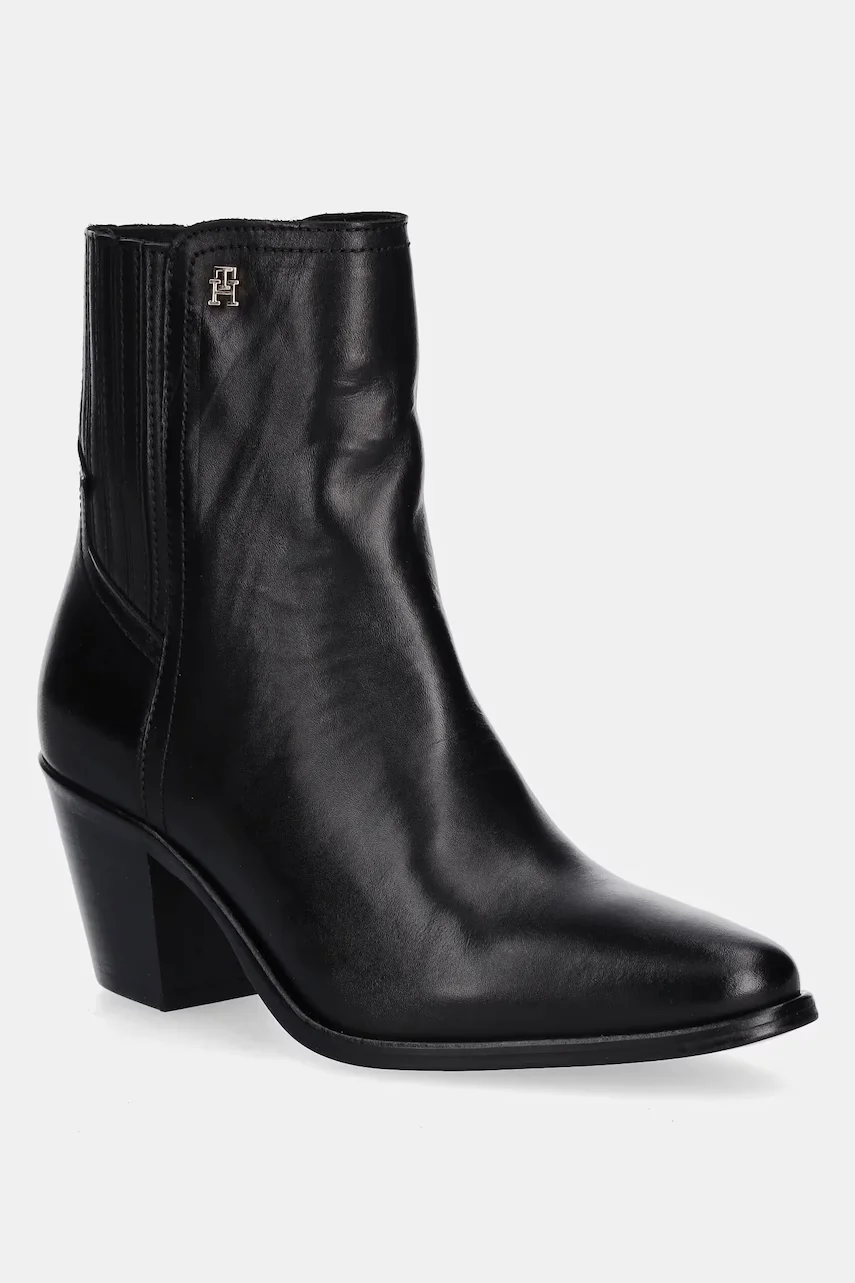 Tommy Hilfiger Кожени боти челси WESTERN MID HEEL LEATHER CHELSEA