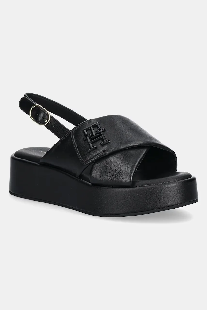 Tommy Hilfiger Кожени сандали TH LOGO HW PADDED LEATHER SANDAL