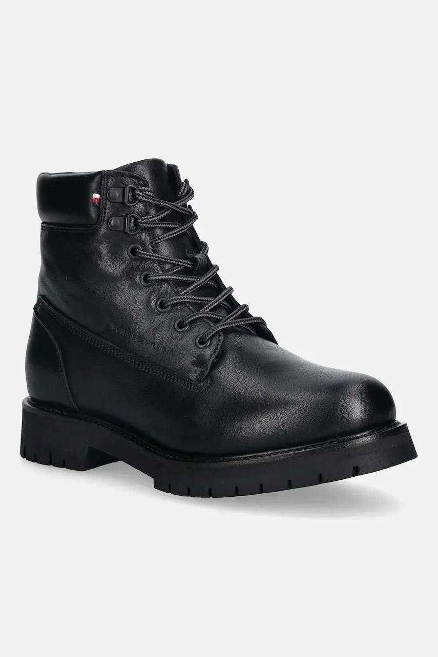 Tommy Hilfiger Кожени туристически обувки FLEX TH OUTDOOR RS LTH BOOT