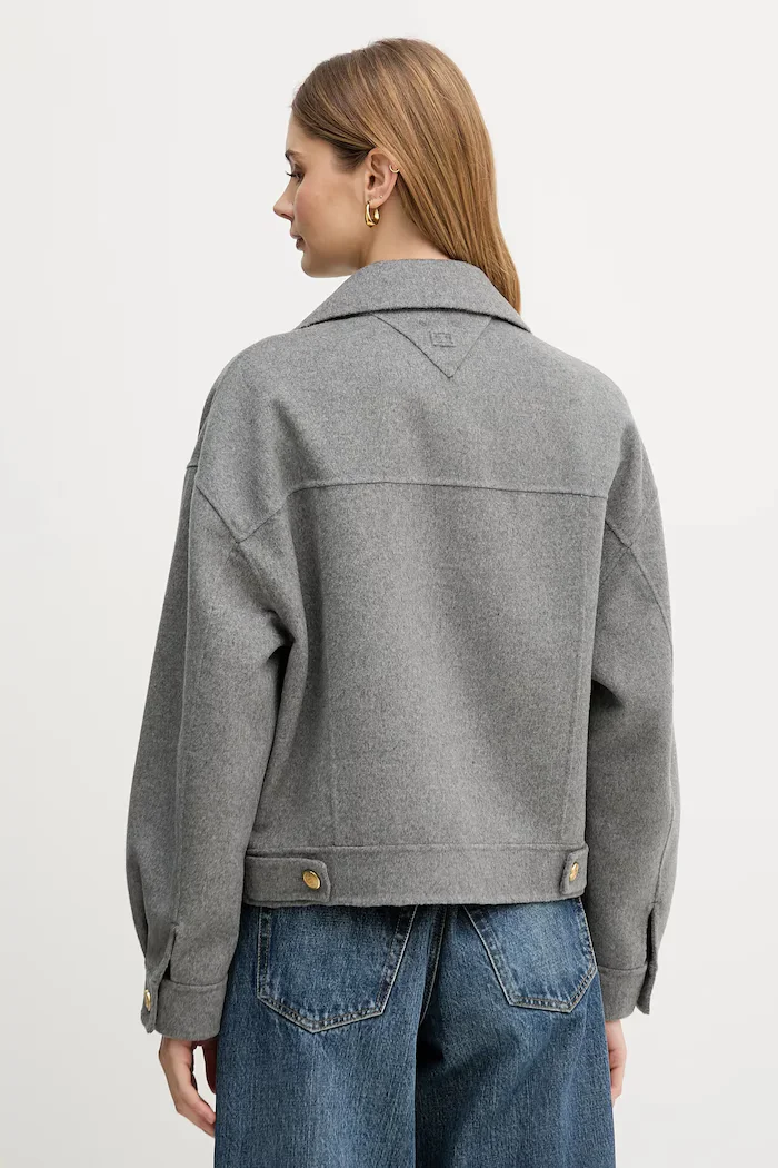 Tommy Hilfiger Палто с вълна в сиво WW0WW47759