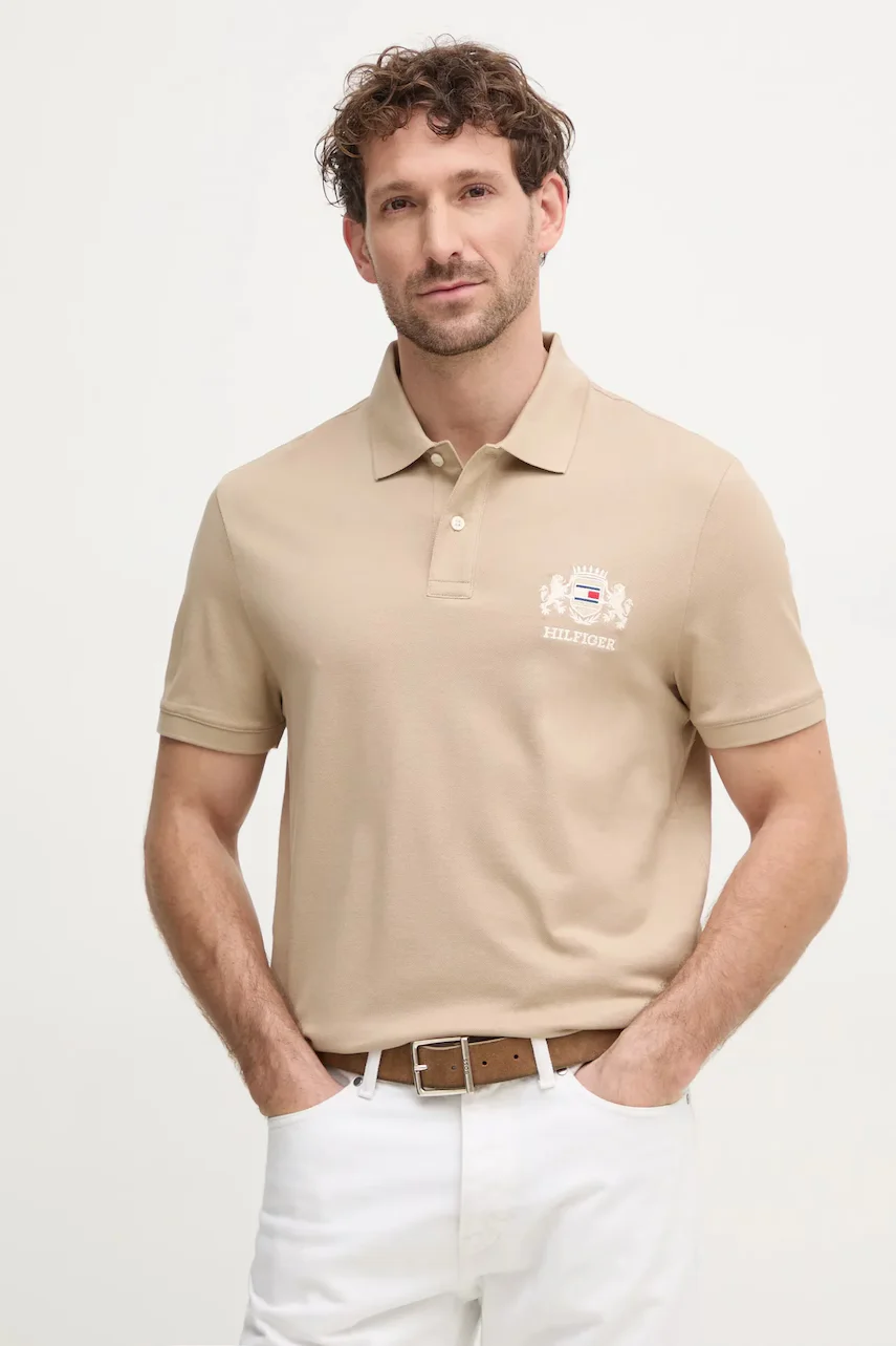 Tommy Hilfiger Памучна тениска с яка