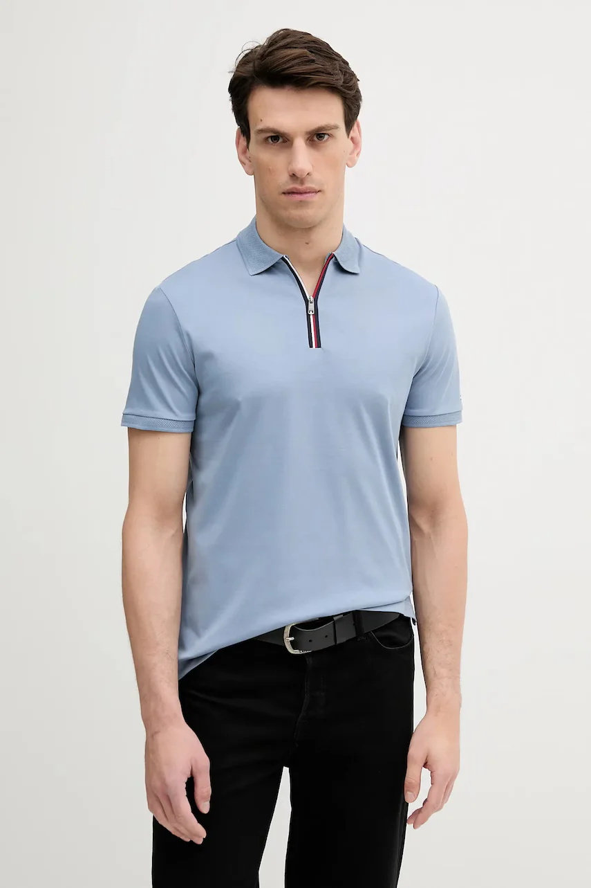 Tommy Hilfiger Памучна тениска с яка