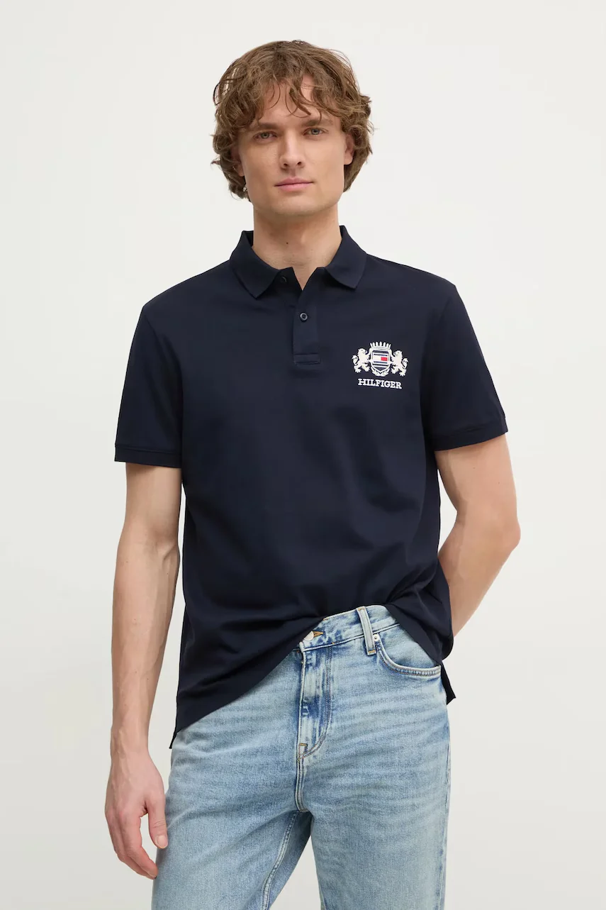 Tommy Hilfiger Памучна тениска с яка