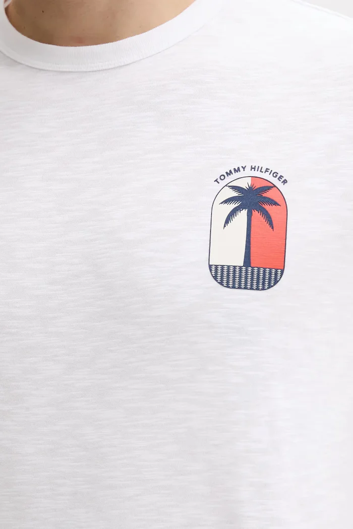 Tommy Hilfiger Памучна тениска в бяло с принт MW0MW39354