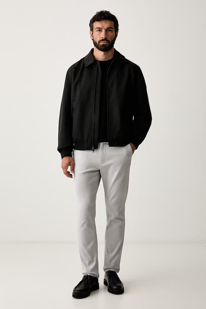 Tommy Hilfiger панталон slim fit мъжки от памук с еластан сив MW0MW43151